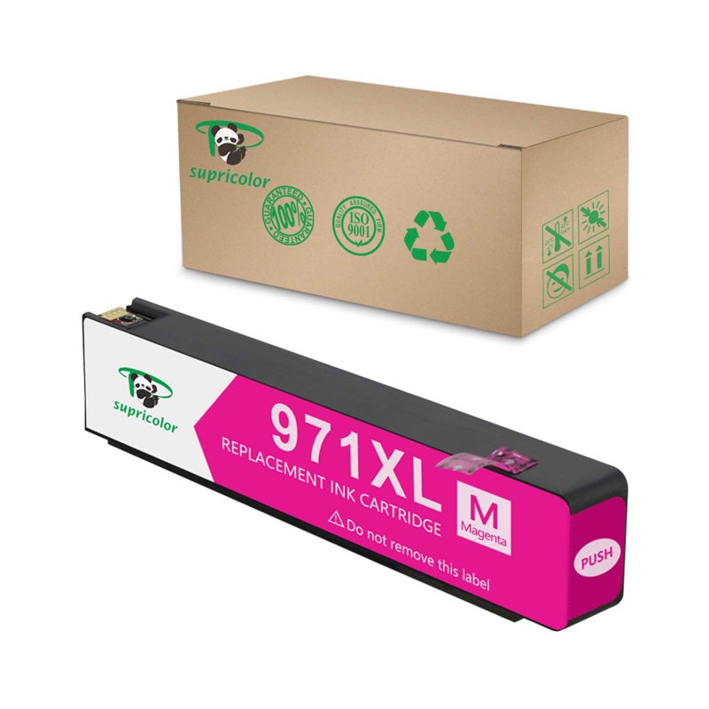 Supricolor Replacement 971XL Magenta Ink Cartridge, 971 M Ink Compatible for Officejet Pro X576dw X476dw X476dn X451dn X451dw X551dw Printer - Image 1